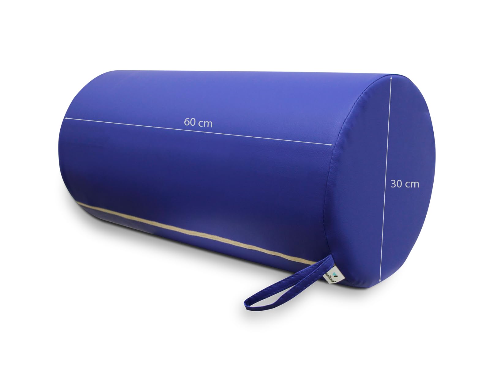 WELLCORE - Cojín Masaje Cilindro | 60x30 cm | Diseño para Masajes y Fisioterapia | Asa y Cremallera | Relleno de Espuma, Negro