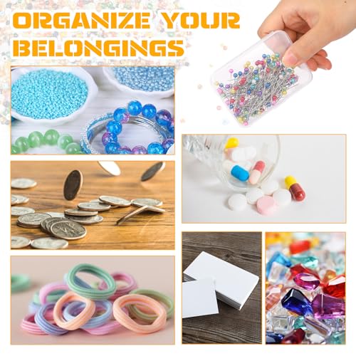 Image of Vin Beauty 6 Pcs Mini Plastic Storage Containers Box, 3.3x2.4x1 Inches Small Storage Containers Clear Rectangle Box Organizer Empty Beads Organizers for Collecting Jewelry, Cards, Crafts