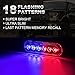 VKGAT 4pcs Sync Feature 6LED Car Truck Emergency Beacon Warning Hazard Flash Strobe Light Surface Mount (Red/Blue)