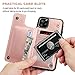 for iPhone 11 Pro Max Wallet Case with Card Holder,OT ONETOP PU Leather Kickstand Card Slots Case,Double Magnetic Clasp and Durable Shockproof Cover for iPhone 11 Pro Max 6.5 Inch (Rose Gold)