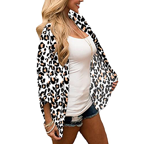 YJLX Dames kimono cardigan zomer cover up bikini blouse boho strandvest vleermuismouwen chiffon gebreide jas… - Image 3