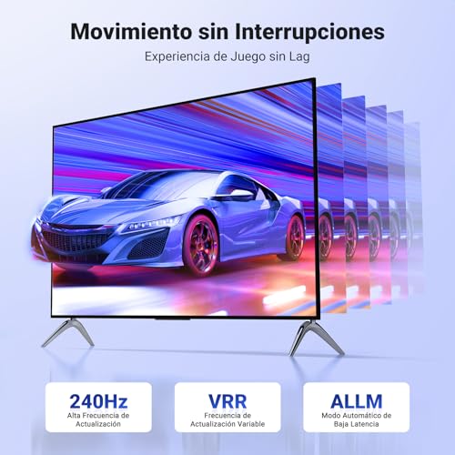 Miniatura 4 de UGREEN Cable HDMI 2.1 Certificado 10K 8K 60Hz 4K 120Hz 48Gbps UHD eARC HDR Dinámico Dolby Vision 3D HDCP 2.3 Compatible con Mac mini M4 Pro PS5 PS4 Xbox One X PC HDTV Monitor, 2M