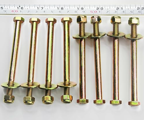 Image of 5 /16 inch x 4 inch Hex Head Bolt by Color Galvanization with Nylon Lock nut and Large Size Washer Assortment Kit,Alloy Steel,Grade 5.(8pcs Pack),by Metalsuberg