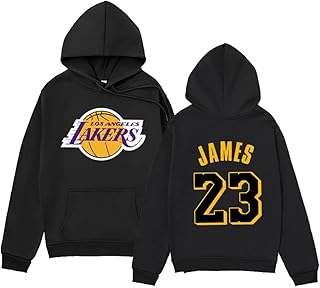 [売店] 男子バスケットボールフーディー、メッシュパーカー、NBAユニフォームジェームズ#23、レイカーズフーディー、フリースプラスフリースフーディー、長袖メッシュフーディー、バスケットボールプルオーバー、バスケットボールユニフォーム、ルーズロングスリーブ(Black,Small)