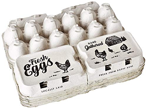 Eggs Not Included- Half Dozen Egg Cartons- 6 Full Size Can Split to 12 Half Size Cartons- Securely Holds 6 or 12 Extra Large Eggs