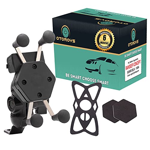 OTOROYS Version 2 X-Grip Universal Bike Mobile Holder With USB Charger 360 Degree Rotation For All Smartphone, Navigation, Mirror Cradle – Black For Rs. 299 @ 85% off
