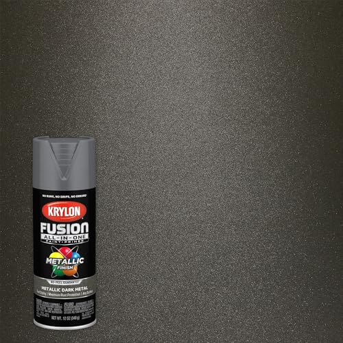 Image of Krylon Fusion All-In-One Adhesive Spray Paint for Indoor /Outdoor Use, 12 oz, Dark Metal