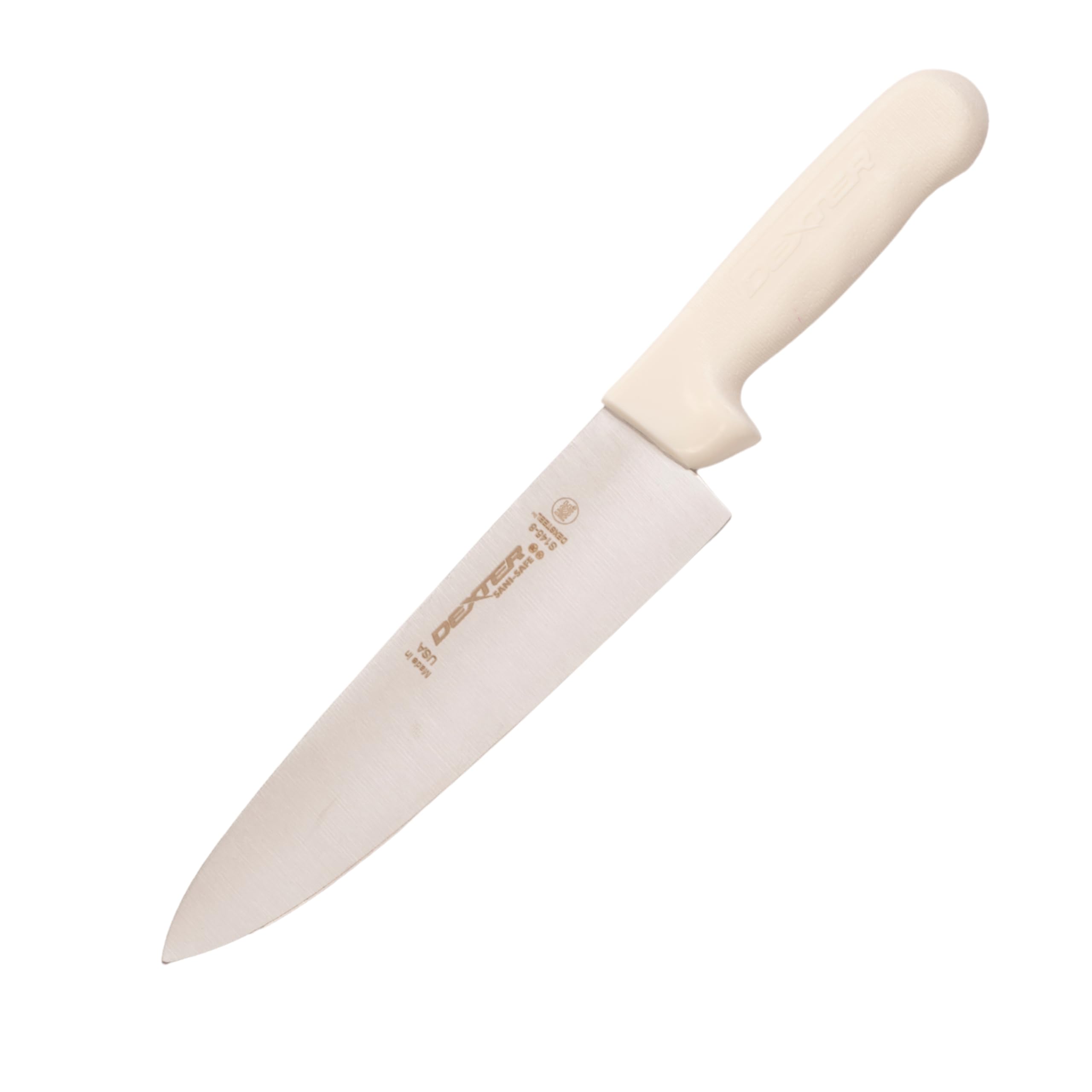 Dexter-Russell 8" Chef's Knife – S145-10PCP | SANI-SAFE Series | High-Carbon Stainless Steel Blade, NSF Certified, Slip-Resistant White Handle, Made in USA
