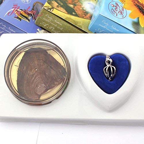 Image of YBN Metal Wish Love Pearl in Oyster Pendant Necklace with Earrings for Girls