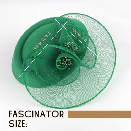 Image of DRESHOW Fascinators Hat Feather Headband Women's Fascinators Tea Party Headwear with Clip Flower Head Band for Girls & Women