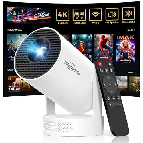 Projector with Wifi and Bluetooth, Mini Portable Projector Support 4k, Auto Vertical Keystone Ceiling Projector, Proyector for Outdoor Bedroom-picture-26