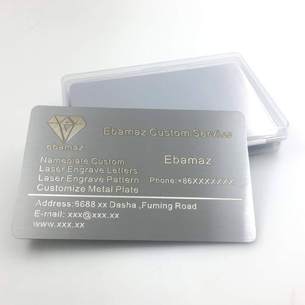 Amazon | Ebamaz 304 ステンレス 名刺 86X54X0.5mm 金属の名刺