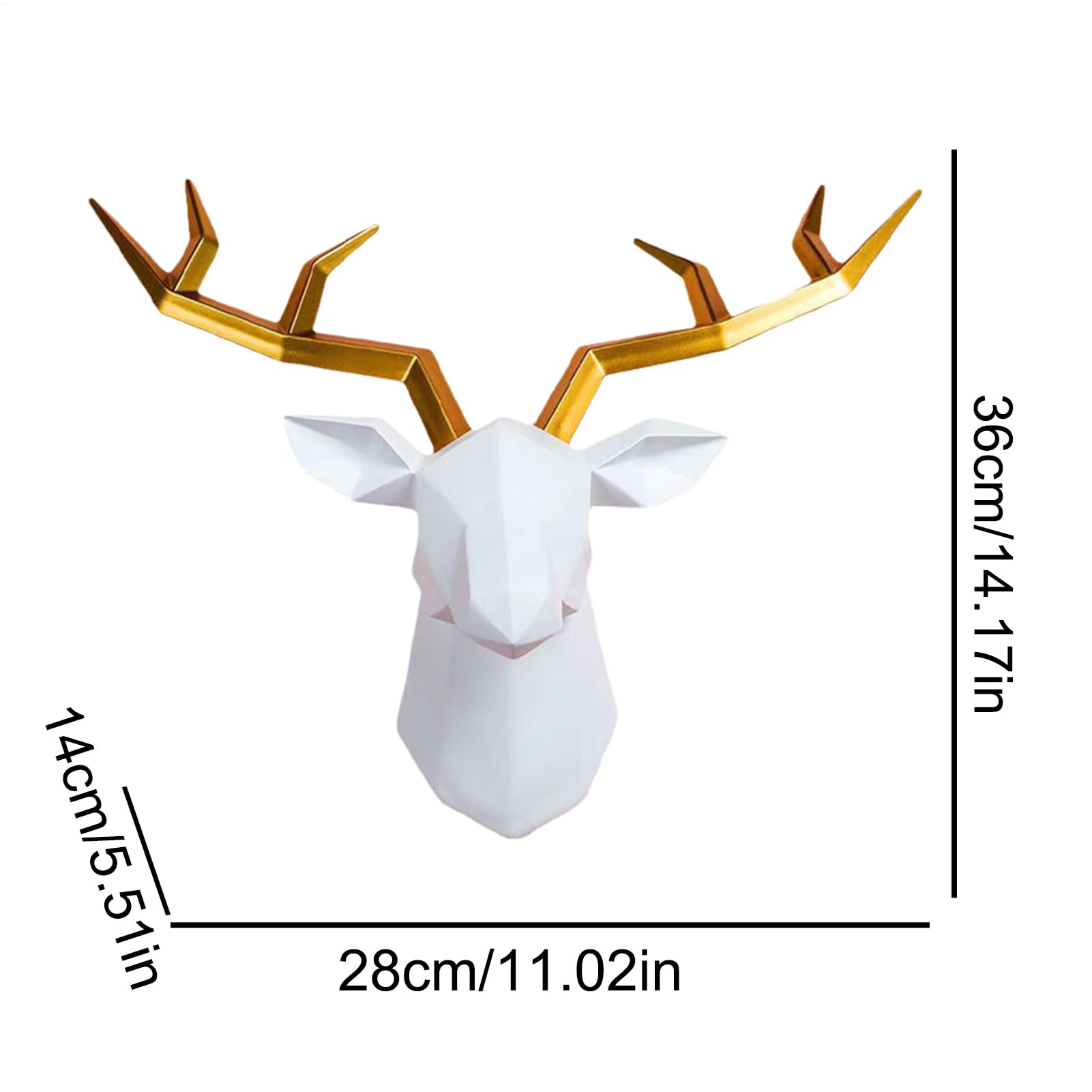 Generisch Cervo - Scultura in resina e ABS con corna