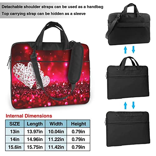 Maletín para portátil unisex con estampado de corazones blancos miniatura 2