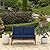 Arden Selections Outdoor Loveseat Cushion Set, 48 x 24, Water Repellent, Fade Resistant, Cushion Set for Couch, Bench, and Swing 48 x 24, Sapphire Blue Leala