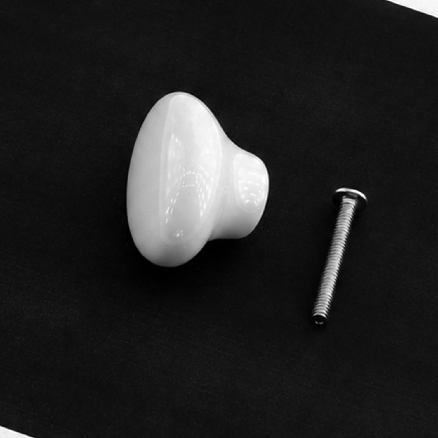 (1 Adet) Egg Oval Porselen Yuvarlak Beyaz Renk Kulp Mobilya Gardrop Dolabı Kapak Kulpu Çekmece Kulbu