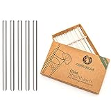 Chinchilla® 5er-Pack Glasstrohhalme 23 cm Transparent | Wiederverwendbare & Plastikfreie Glas-Trinkhalme | Laborglas BPA-frei + Reinigungsbürste