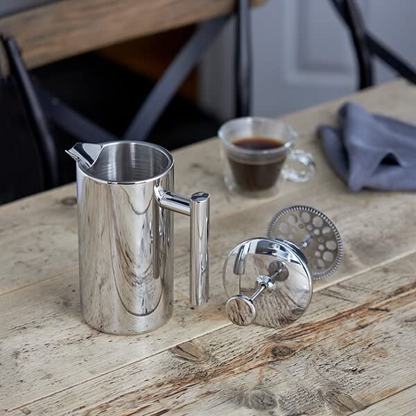 Stellar Double Wall Stainless Steel Cafetiere - 900ml Stainless Steel Insulated French Press Coffee Maker - Image 3