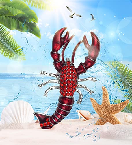 Imán decorativo de langosta brillante para refrigerador miniatura 2