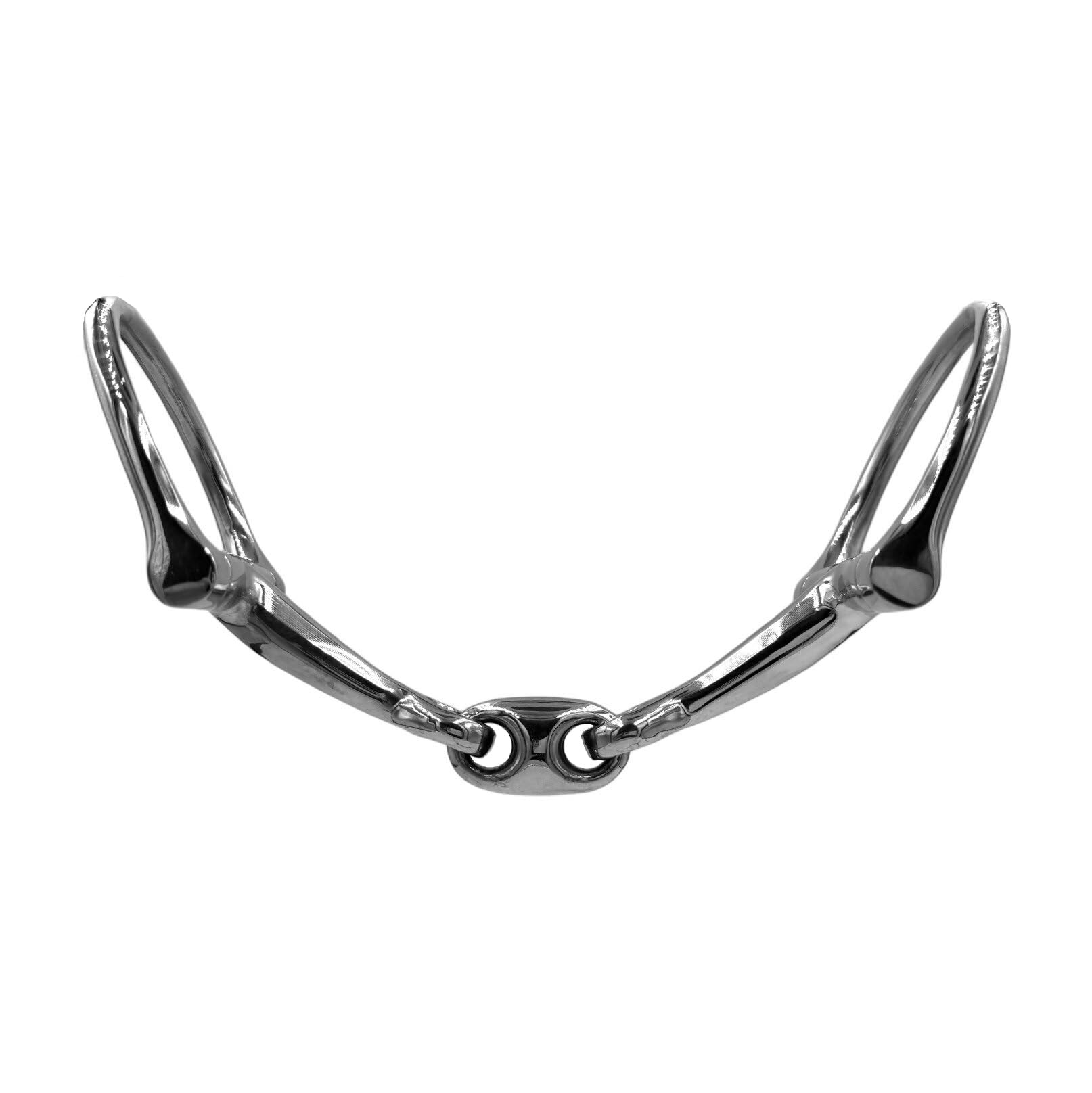 ES0124 Gebiss D-Ring D-Trense Doppelt Gebrochen aus Edelstahl Gebissstärke 14 mm (12.5 cm)