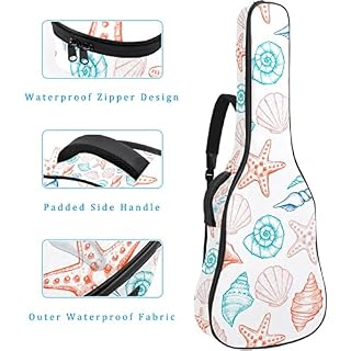Housse étanche pour guitare acoustique avec double bandoulière et poche Motif étoile de mer, Multicolore 01., 42.9×16… - Les Beatles, Paul McCartney, John Lennon, RIngo Starr, George Harrison Housse étanche pour guitare acoustique avec double bandoulière et poche Motif étoile de mer, Multicolore 01., 42.9x16… – Image 4