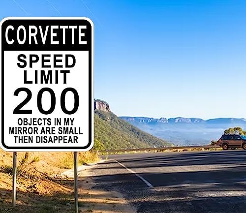 CHEVY CORVETTE Speed Limit Sign - 12x18 Inches