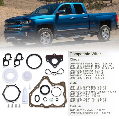 Image of Engine Conversion Gasket Lower Engine Oil pan Gasket Fits Chevy /GMC /Cadillac 5.3 6.2 2014-2018 Silverado Sierra 1500 2015-2020 Yokon Suburban Tahoe 2015-2020 Escalade Replace CS26744