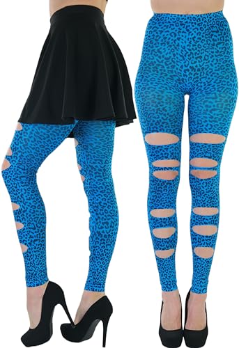 Image of ToBeInStyle Women's Slashed Ripped Shredded Distressed Hosiery Tights Leggings Music Festival