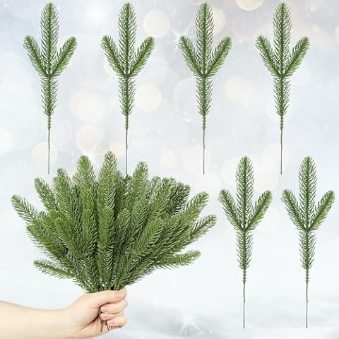 Cekene 60PCS Artificial Pine Needle Branches Cover