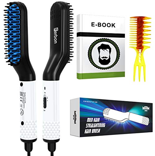 Electric Beard/Hair Straightener Brush Comb, Hot Tools Hair Flat Curling Iron, Fast Shaping