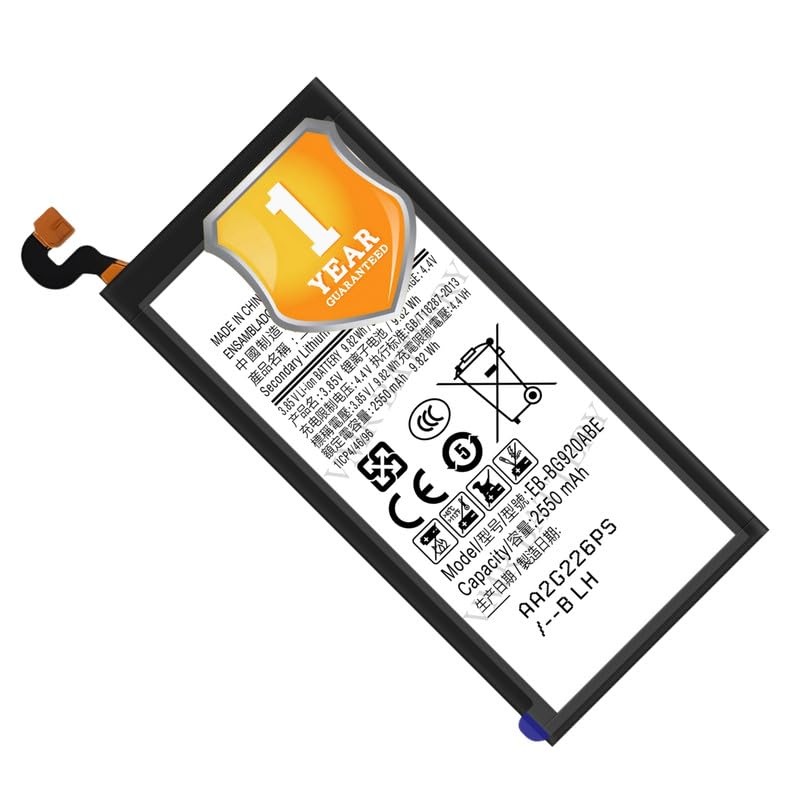 Image of Original EB-BG920ABE Battery Compatible for Samsung Galaxy S6 (SM-G920F, SM-G920I) | S6 Duos (SM-G920) - (2550mAh) - 1 Year Warranty K7