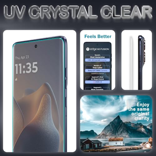 Image of ArmourPro Matte UV Tempered Glass for Motorola Edge 60 Fusion and Motorola Edge 60 Pro 5G, Curved Screen Protector, Anti-Glare, Edge-to-Edge Coverage, Fingerprint Friendly, Case Friendly | Pack of 1