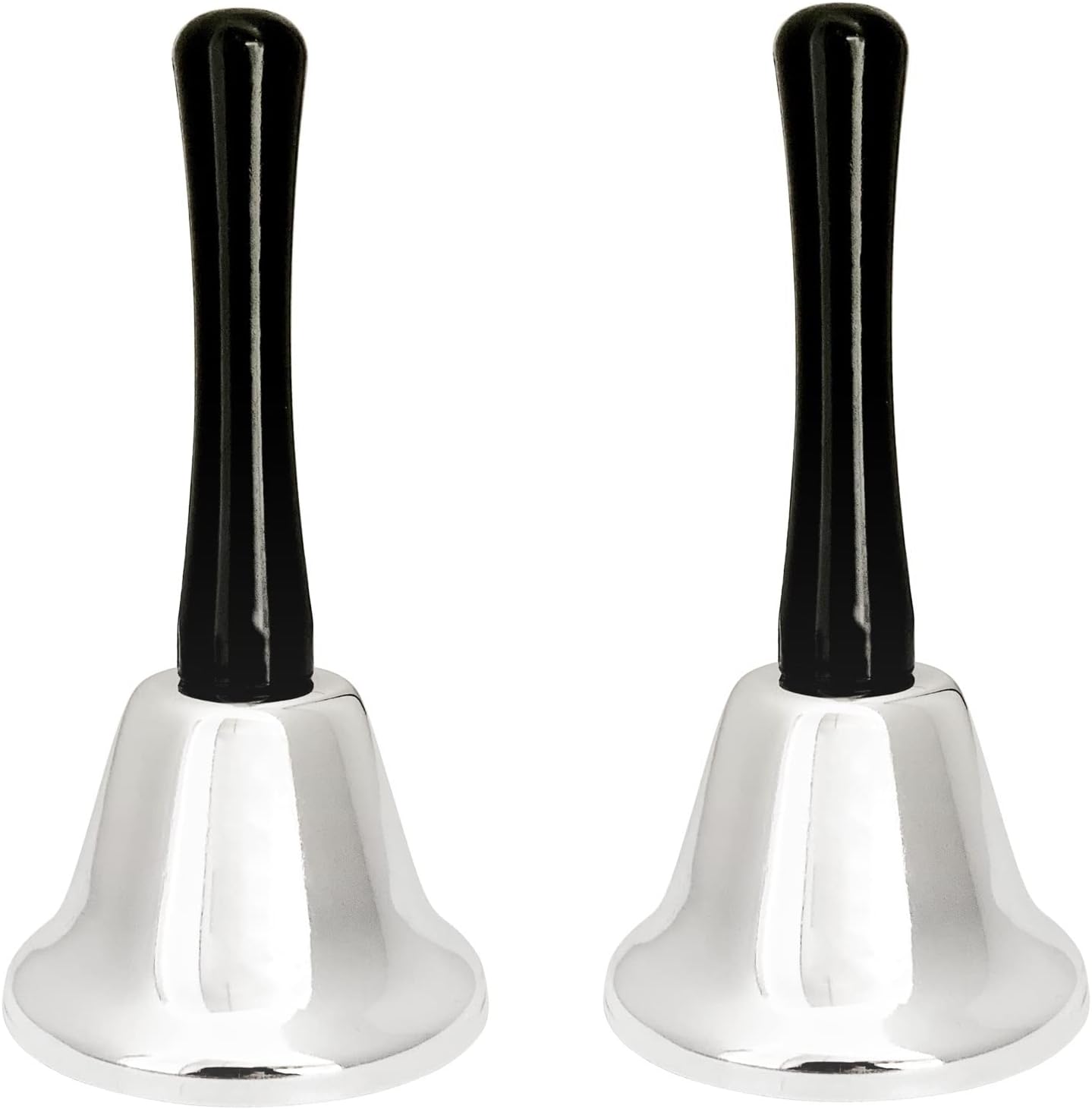 LNAUJS Hand Bell, 2 Pack Silver Metal Hanging Ornament - Classic Style, Multifunctional Use for Classroom, Kitchen, Hospital, Pet Training, Events, Home Decor