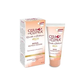 Cera di Cupra"Rosa per Pelli Secche" Cream for Dry Skin, Anti-age Formula - 2.5 Fluid Ounces 75ml Tube [ Italian Import ]