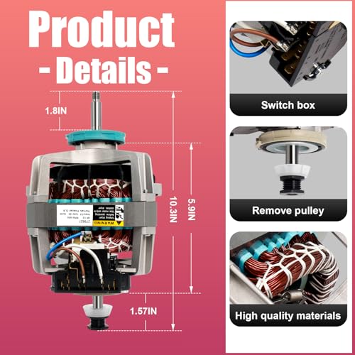 Upgraded 279827 Dryer Motor Compatible with Whirlpool Kenmore Dryer Replacement Parts Blower Motor by Hoqqf - Image 3