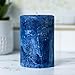 Still Water Candles Handmade Classic Blue Candle Rustic Textured Unscented, Country Farmhouse Primitive Decoration for Tables Shelves Centerpieces, Clean Burning Wax, Choose Small Large Custom Sizes