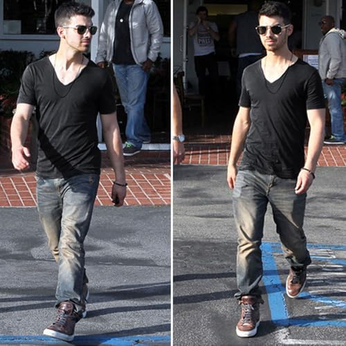 Mens V Neck Breathable Slim Fit Short Sleeve Casual Athletic Shirts4