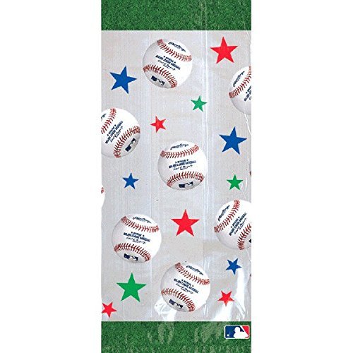 Rawlings Baseball Cello Party Bags - 11.5" x 5" (Pack of 20) - Perfect for Themed Events & Gifts