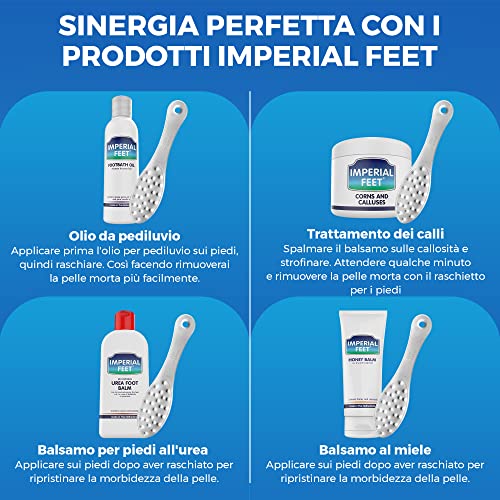 Imperial Feet Raspa Piedi Professionale - Lima Per Piedi A 2 Facce In Acciaio Inox - Raschietto Piedi E Pelle Bagnata O Asciutta - Utensile Pedicure, Rimuove Calli, Facile Da Pulire, Grattugia Talloni - 7