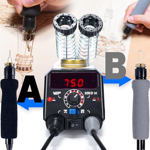 Wep 939D-VI Dual Pen Wood Burning Kit 250-750℃/482-1382℉ A/B Toggle Wood Burning Tool thumb #2