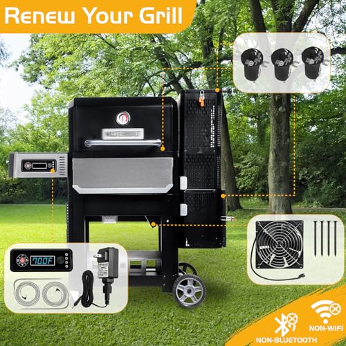 Non-WiFi/Bluetooth Smoker Parts for Masterbuilt Gravity Series 560 800 1050 Control Panel Replacement Fan Kit Power Adapter Cords Hopper Lid Door Switch Digital Charcoal Grill MB20041020 MB20040122