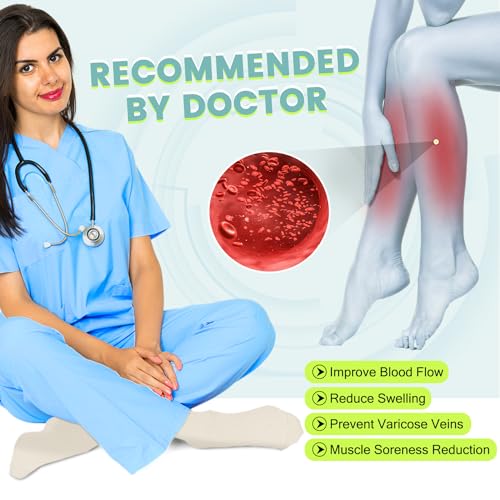 Image of 7 Pack Copper Knee High Compression Socks For Men & Women - Best For Running,Athletic,Medical,Pregnancy and Travel -15-20mmHg