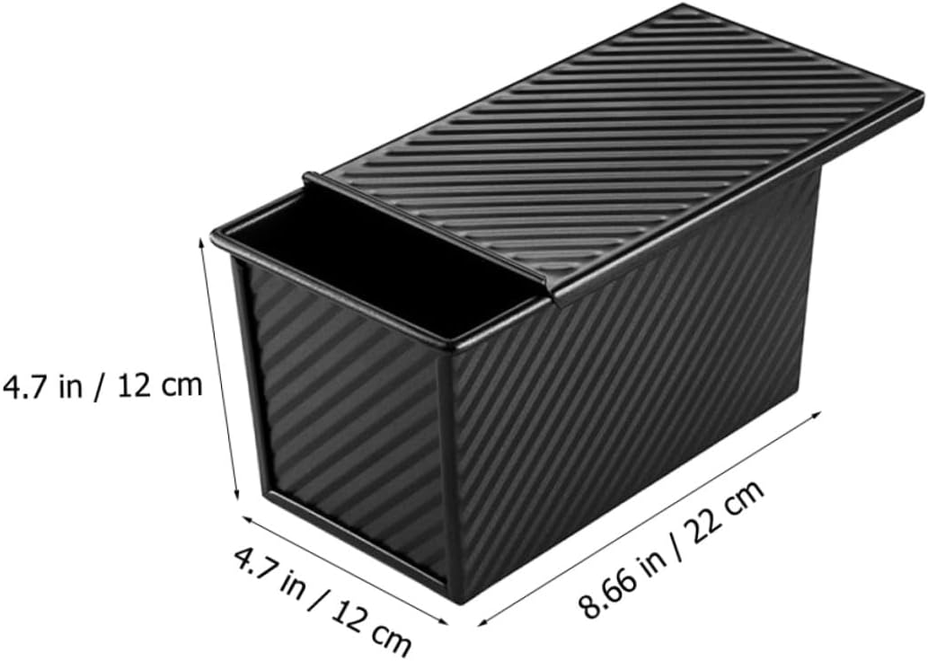 ULTECHNOVO Toast Baking Mold with Lid Carbon Steel Corrugated Bread Pan Non Stick Loaf Baking Mold for Homemade Toast Kitchen Supply for Bread Lovers and Baking Enthusiasts