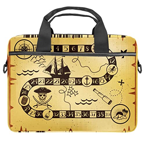 Housse ordinateur portable 13.3 pouces antichoc avec bandoulière pirate boussole