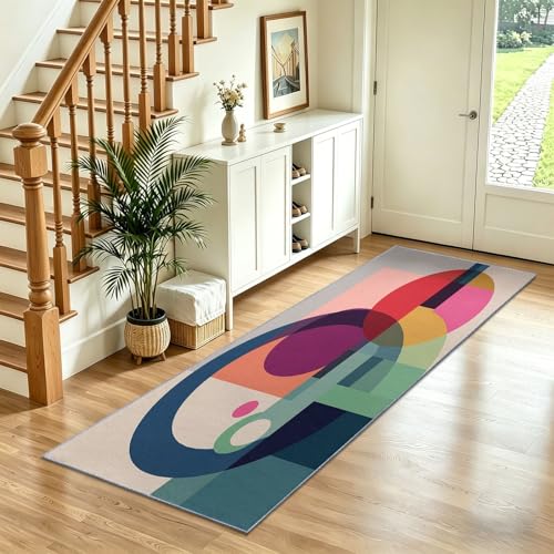 Tapis de couloir géométrique 60x150 cm lavable et antidérapant - 2