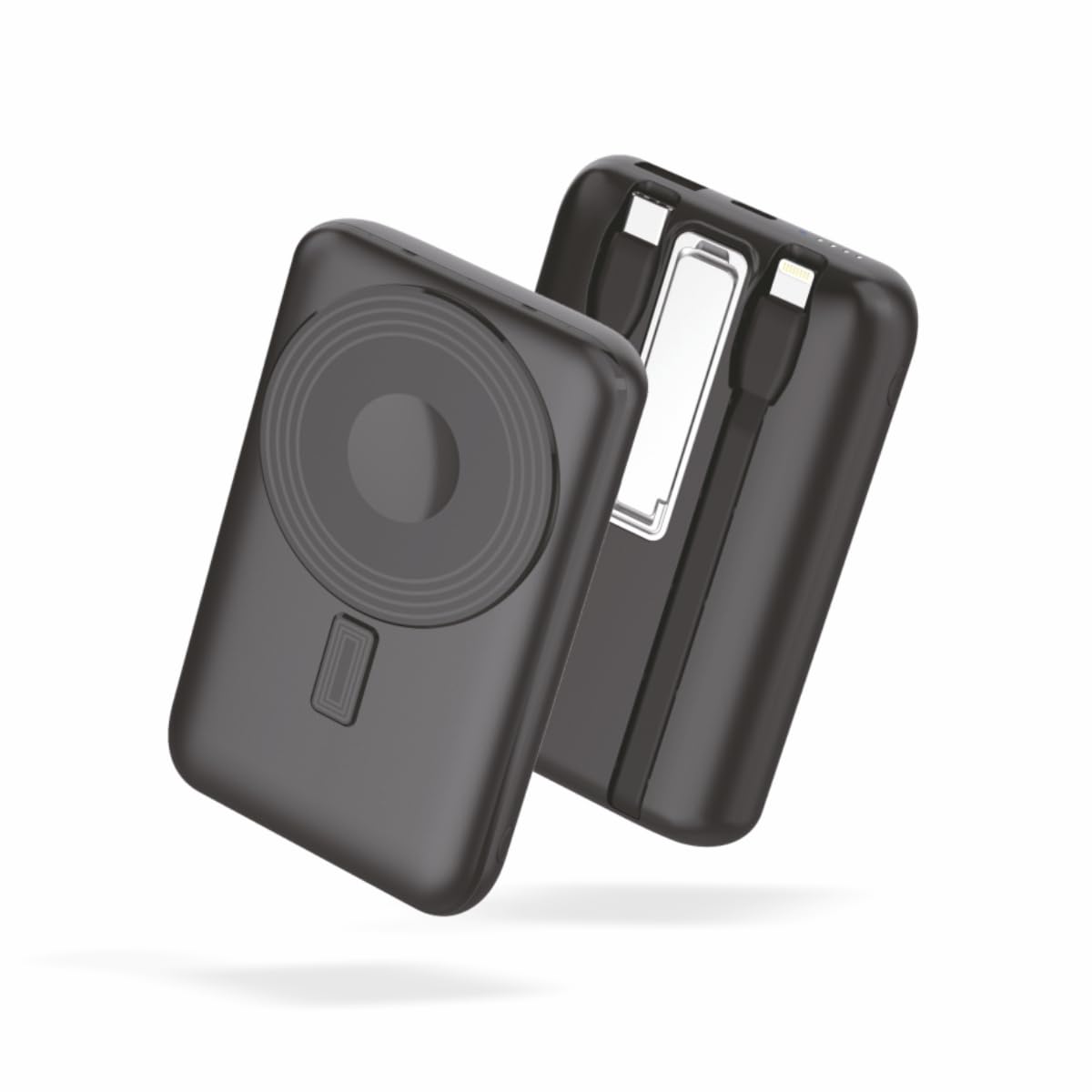 Muvtech Pocket Link Powerbank Magnetic Hold Wireless Charging with Built-in Lightning & Type-C Cables, Fast Charging 10000mAh, Foldable Stand, 3 Output Ports Compatible for iPhone, Android & MacBook-image-34