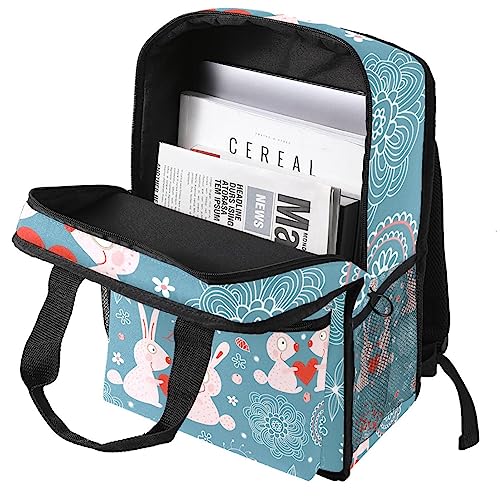 Sac à dos garçon idéal école et sorties | Design lapin multicolore - 3