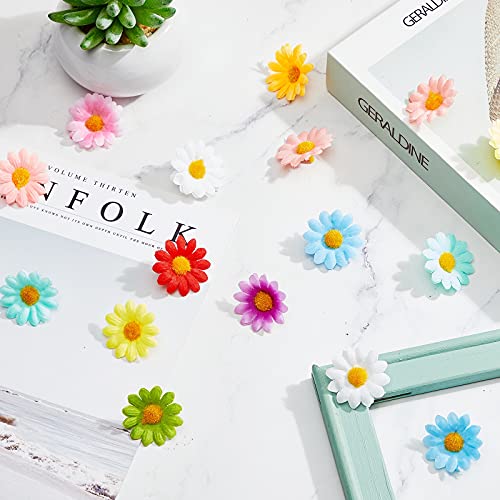 200 Pieces Faux Daisy Flowers Heads Fabric Daisy Flower Faux Daisies Craft For Wedding Decoration Diy Wreath Scrapbooking Craft Festival Home Party Decor Faux Flower (Multi Colors) #TOP6