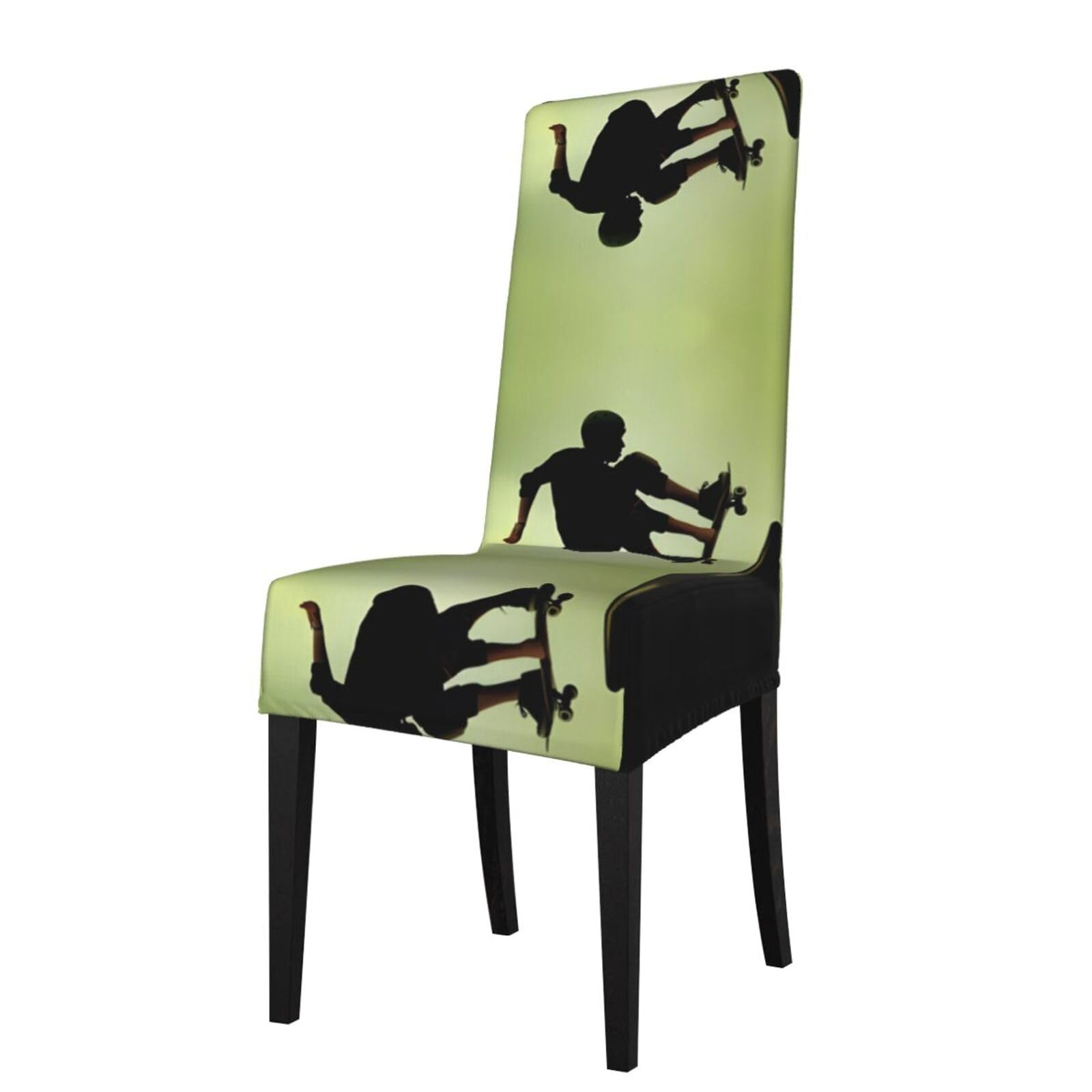 YYHHAOFA Skateboard Prints Protection Cover for Dining Chair - Stretch Slipcovers, Easy Refresh for Your Dining Room & Event Decor