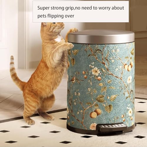 イマン　ポワージュブルー　トラッシュ缶 Amazon.com: Elegant Blue PU Leather Trash Can - 10L Antique Style